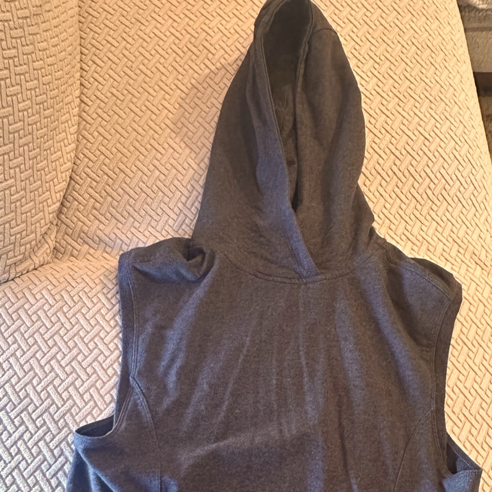 Lululemon hooded, sleeveless pullover.